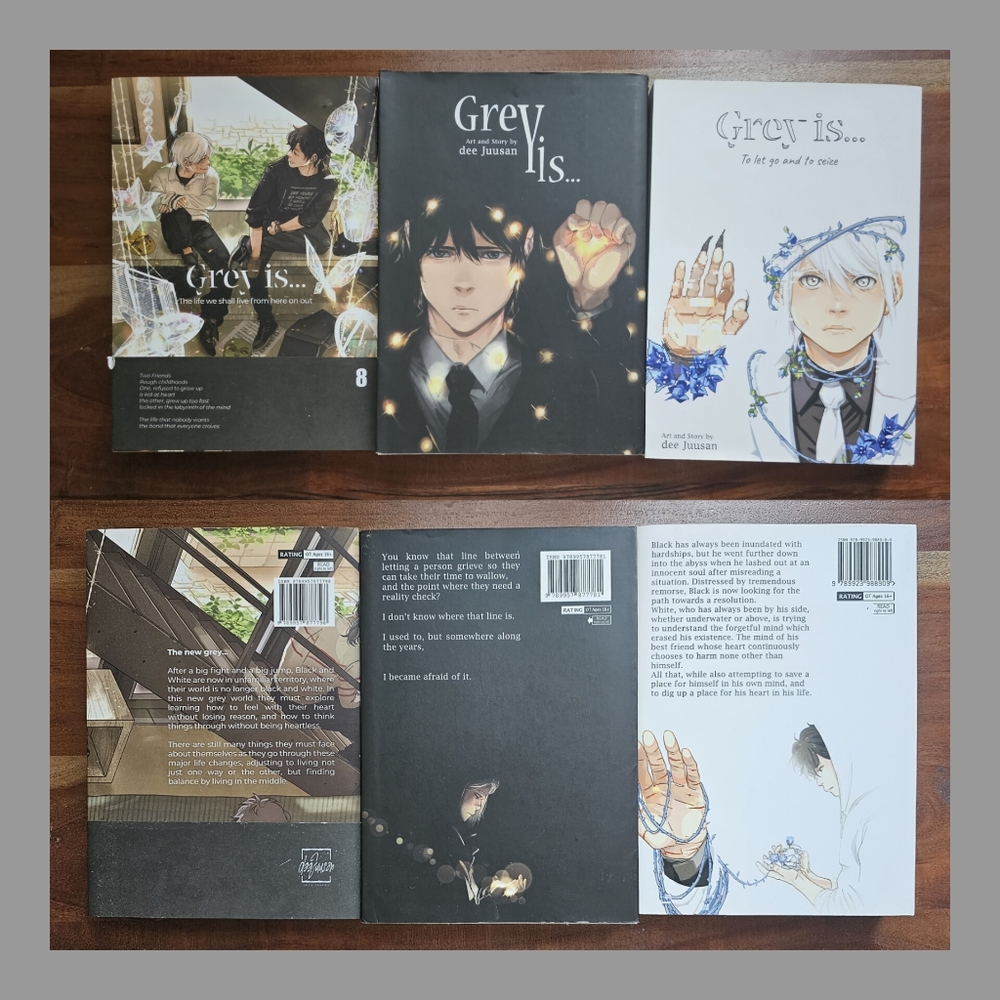 Grey is by Deejusan Indie Manga Volumes 7,8,and 9 Collection